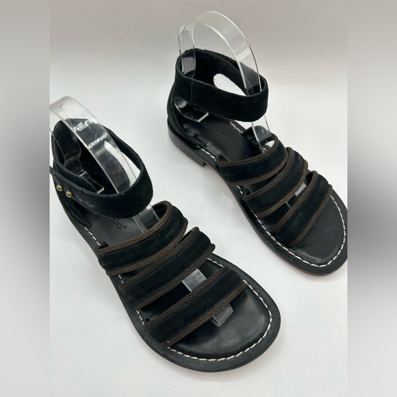 BERNARDO Theo Black Suede and Leather  Strappy Flat Sandal 7 - Picture 6 of 14